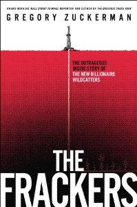 The frackers titled book with red and white cover