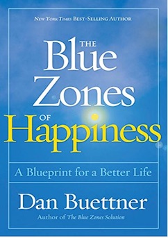 The blue zone of happiness covered in blue