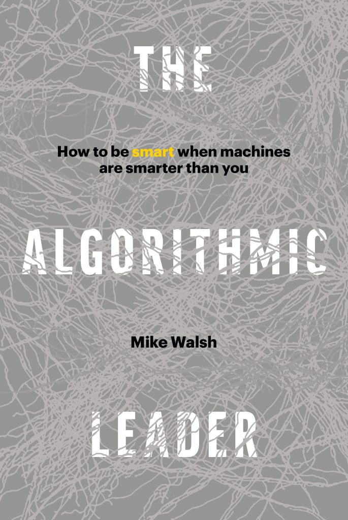 Grey book cover titled: the algorithmic leader