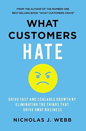 What customers hate book with blue cover and yellow emoticon in it